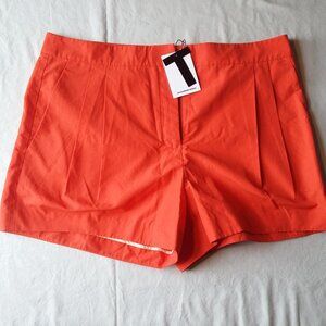 NWT ALEXANDER WANG WOMENS PLEATED DRESS SHORTS COLOR TOMATO Size 8